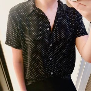 Jcrew polka dot button up women’s shirt si…